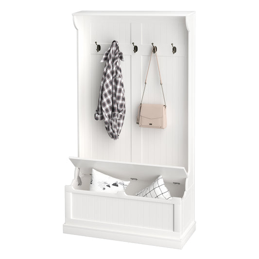 Hall tree 3-en-1 avec banc, rangement et patère