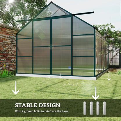 Serre de jardin 6,1 x 2,4 x 2,1 m avec ventilation ajustable