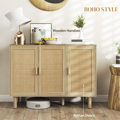 Buffet style bohème en cannage