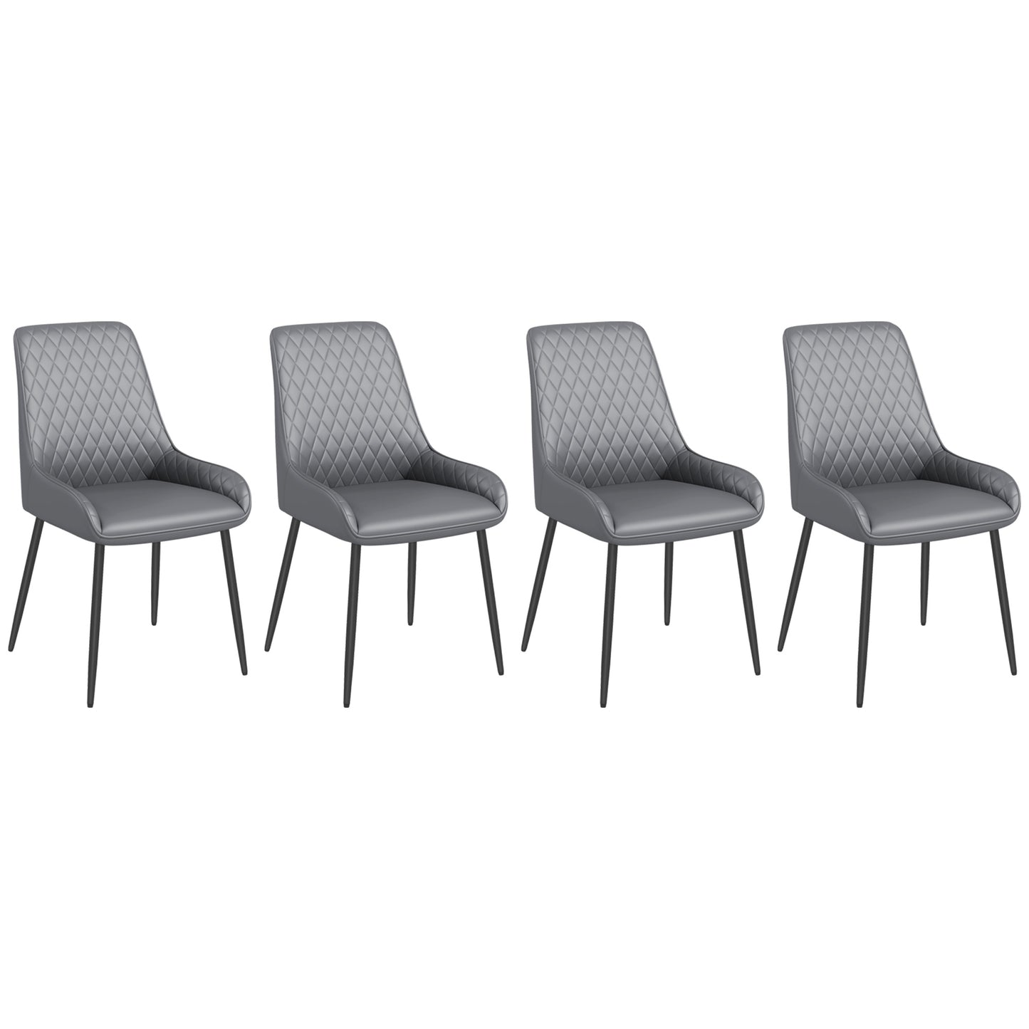 Chaises de salle à manger capitonnées ensemble de 4