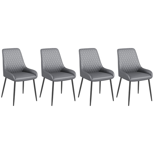 Chaises de Cuisine Rembourrées Aosom - Ensemble de 4 Chaises Modernes