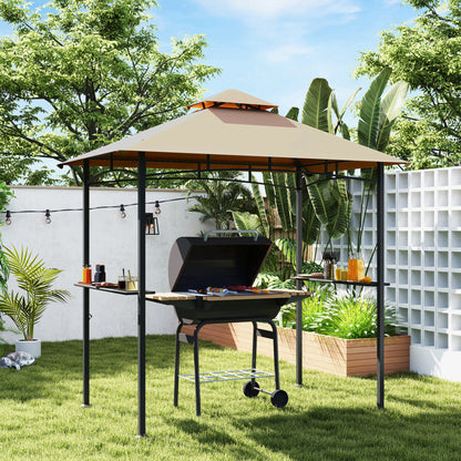 Gazebo de BBQ double toit 244 x 152 cm