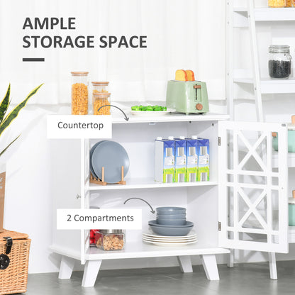 Buffet bas avec portes ajourées et tablette