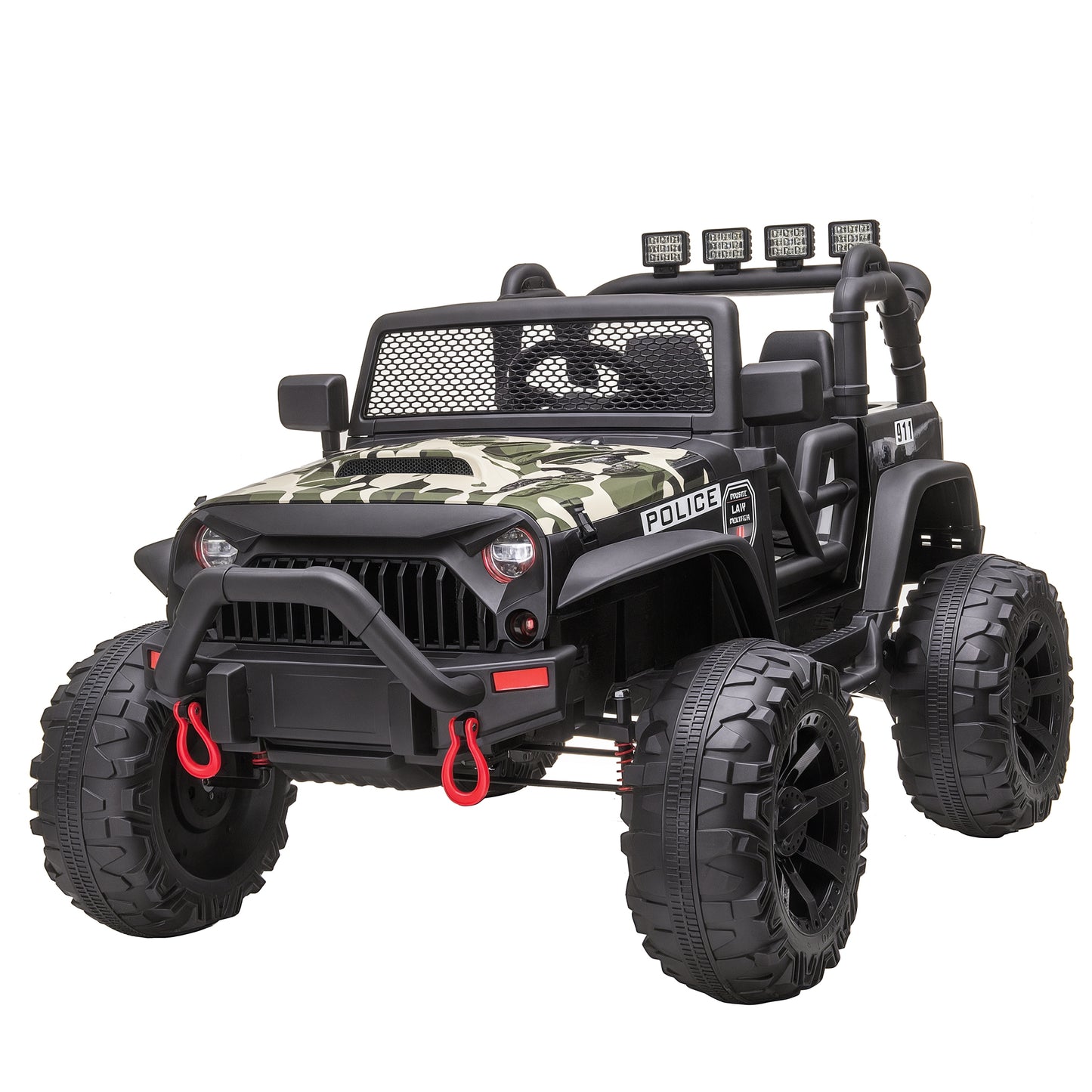 Voiture de police électrique 12V enfant tout-terrain