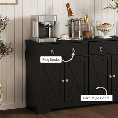 Buffet de cuisine 4 portes barn 2 tiroirs bois