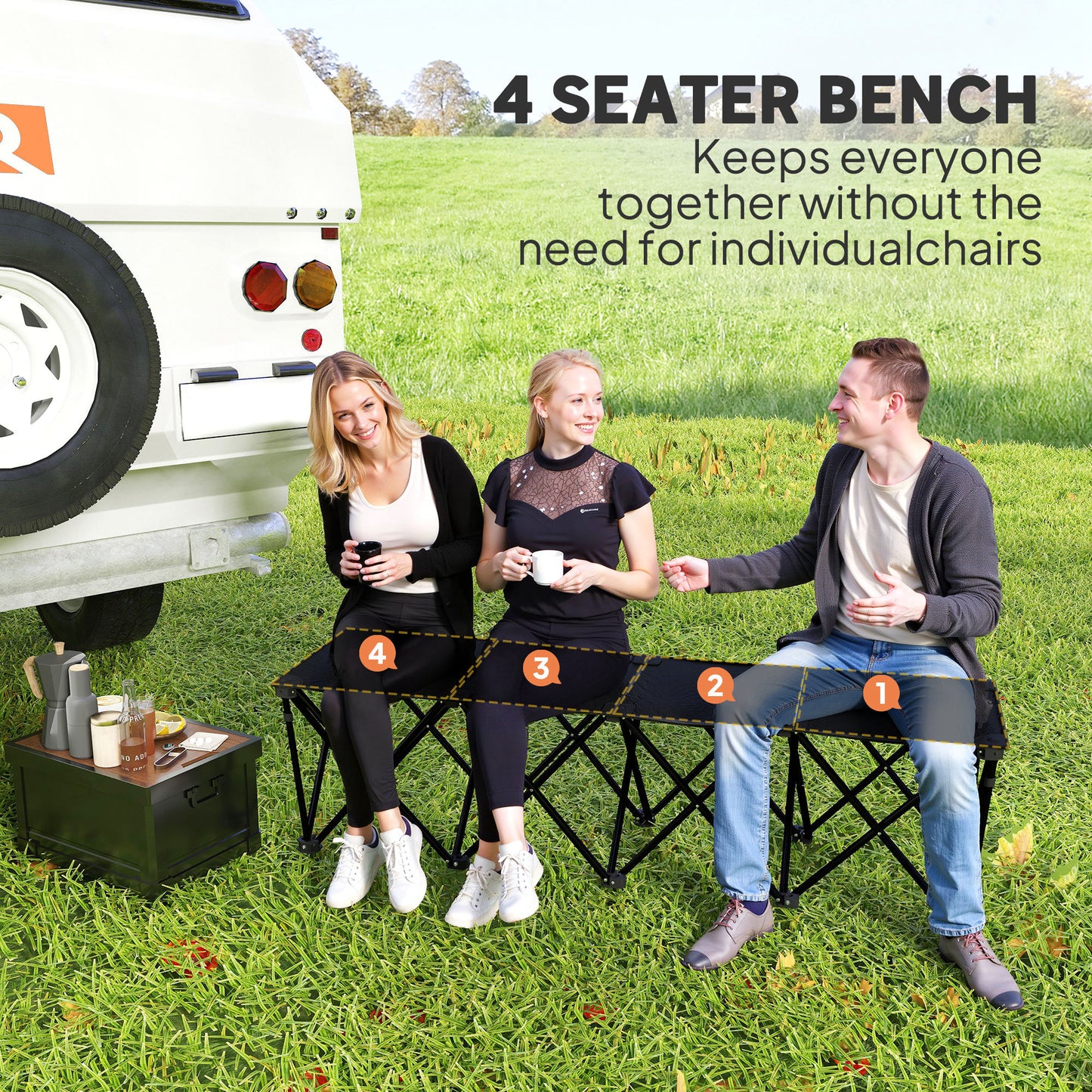 Banc pliant portable 6 places pour camping et sports