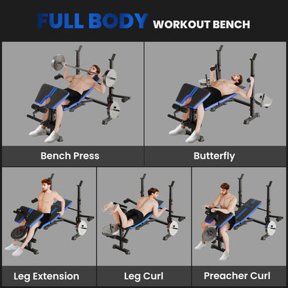 Banc d'haltérophilie multifonction ajustable