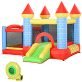 Château gonflable 4 en 1 avec trampoline, glissoire et piscine
