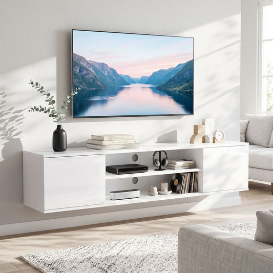Meuble TV mural flottant pour téléviseurs jusqu'à 152 cm