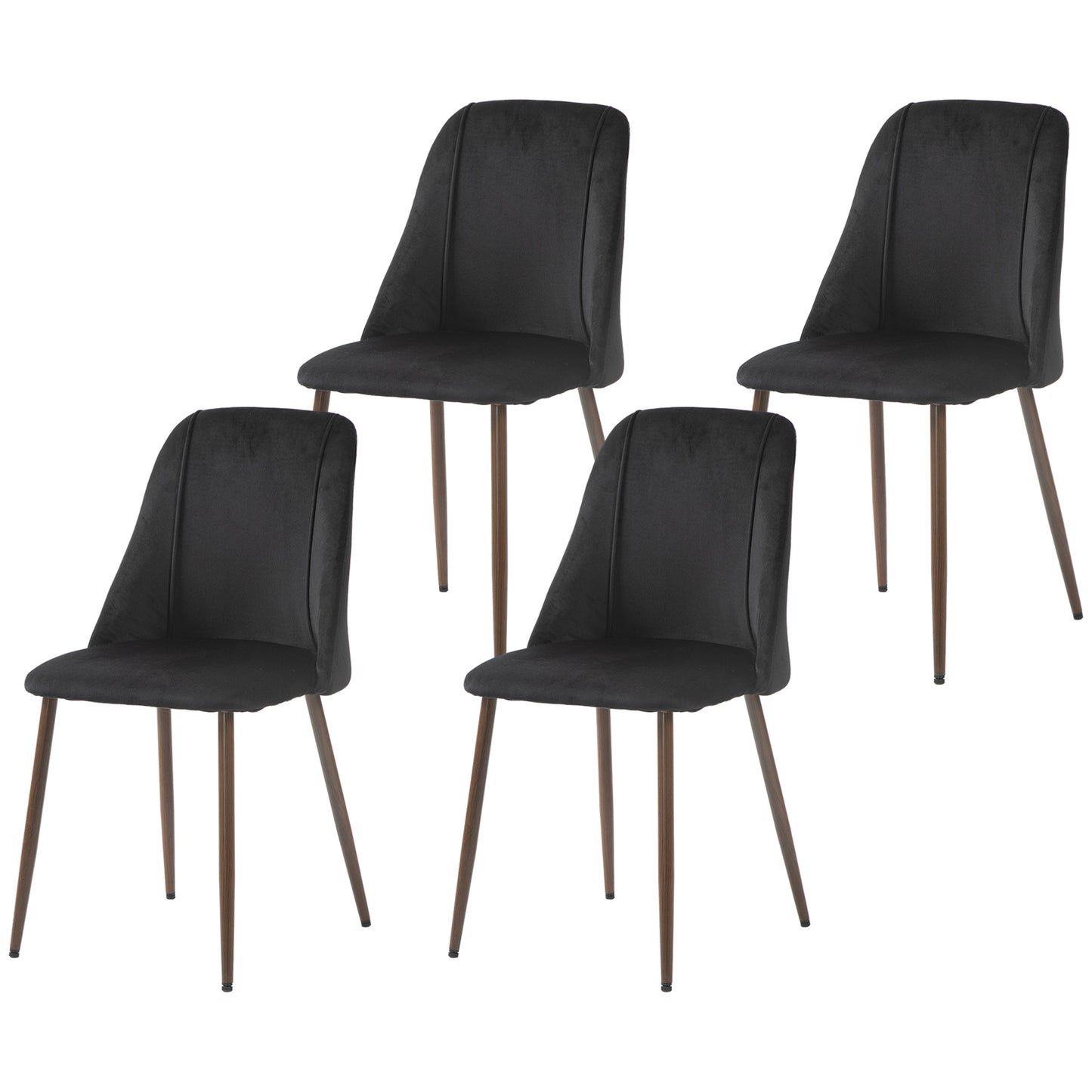 Chaises de salle à manger rembourrées velours ensemble 4