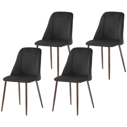 Chaises de salle à manger rembourrées velours ensemble 4