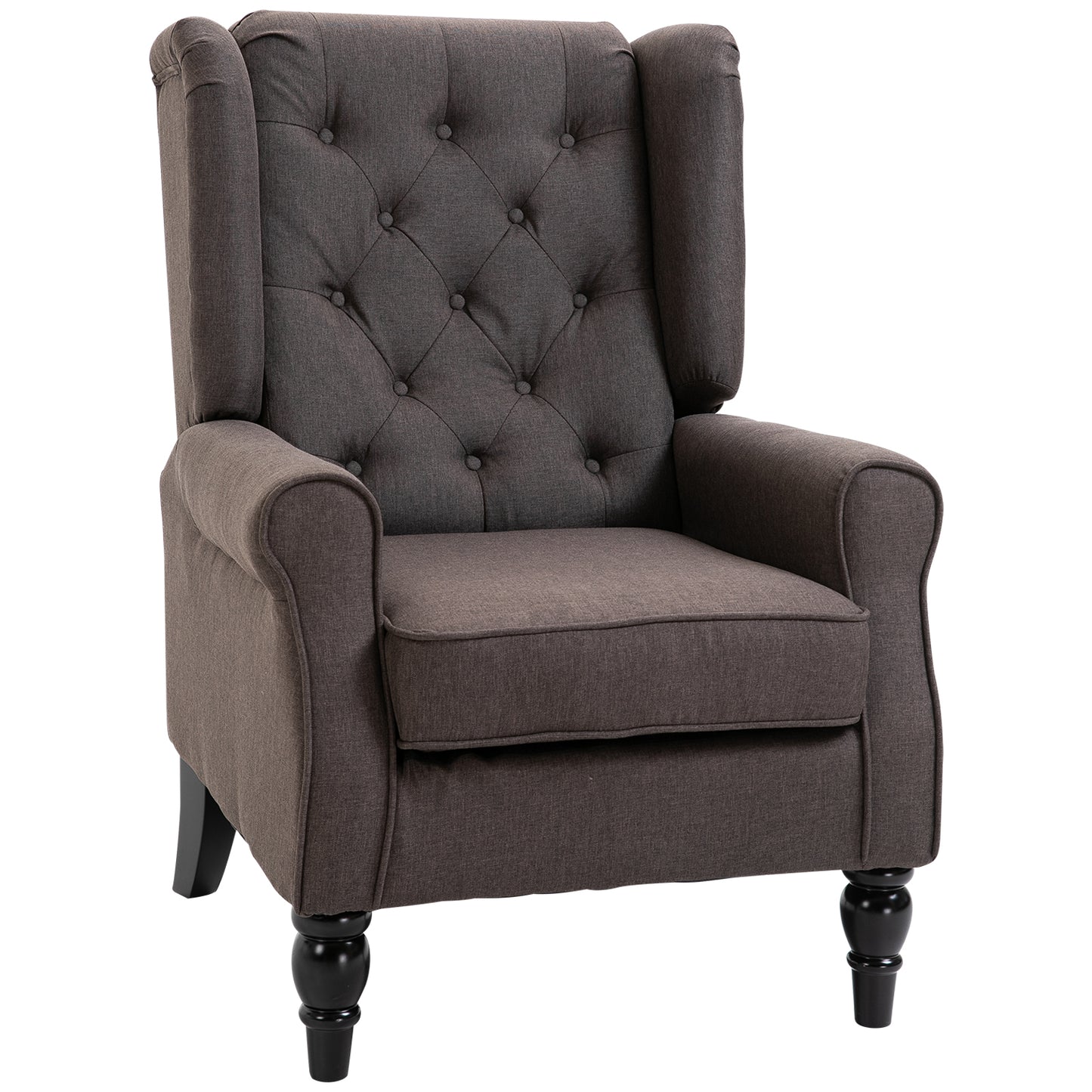 Fauteuil d'accent capitonné à dossier ailé en polyester