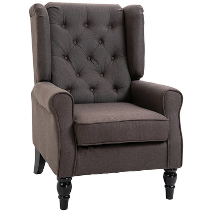 Fauteuil d'accent capitonné à dossier ailé en polyester
