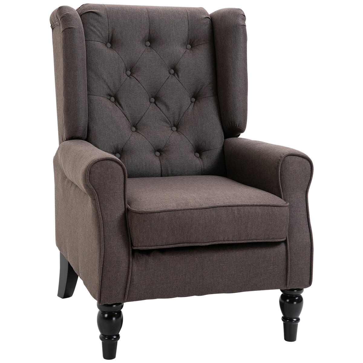 Fauteuil d'accent capitonné à dossier ailé en polyester