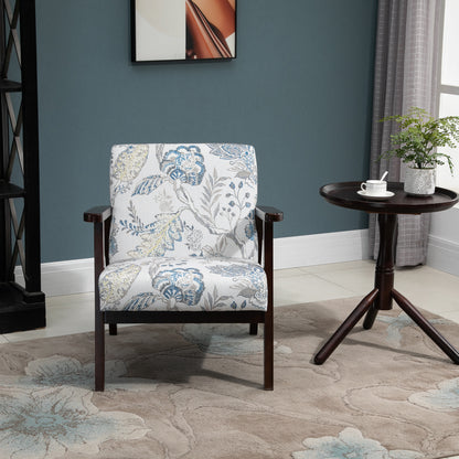 Fauteuil d'appoint moderne rétro en tissu avec accoudoirs