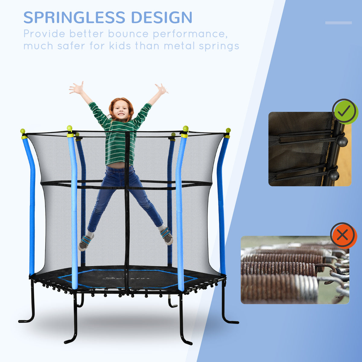 Trampoline intérieur pour enfants avec filet de sécurité