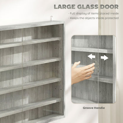 Vitrine murale 5 tablettes avec 2 portes en verre