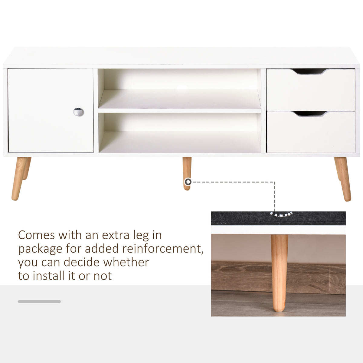 Meuble TV style scandinave pour téléviseurs de 127 cm max