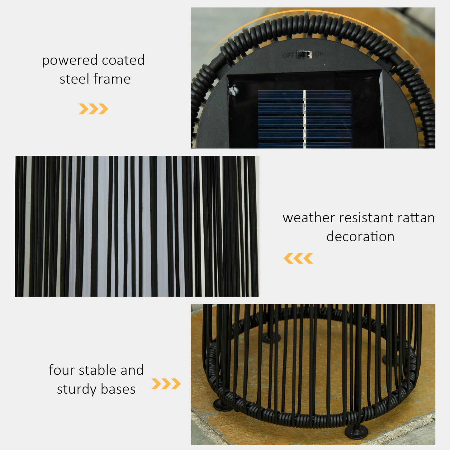 Lampe solaire tressée décorative extérieur LED automatique