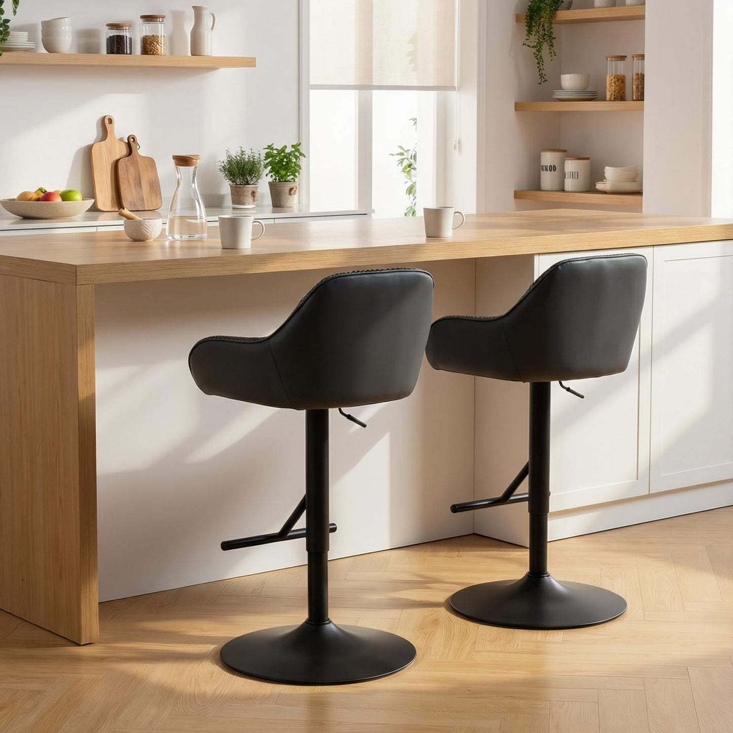 Tabourets de bar pivotants hauteur réglable avec dossier