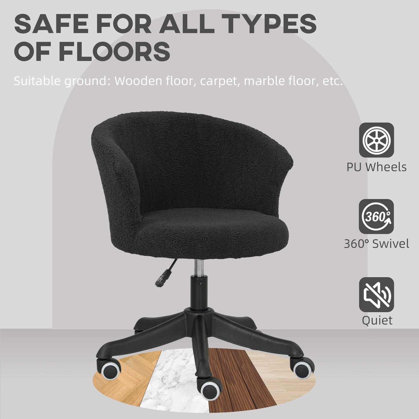Chaise bureau sans bras hauteur réglable roulettes pivotantes