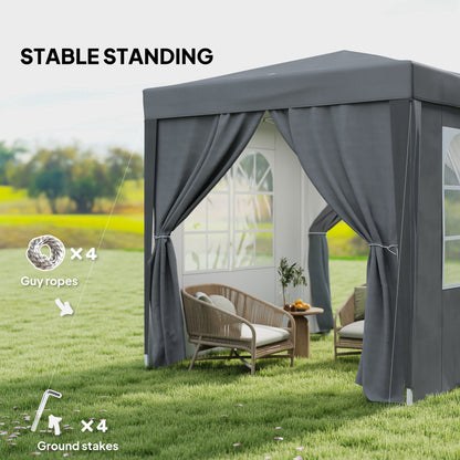 Tente de terrasse pop-up avec murs amovibles 2 m x 2 m