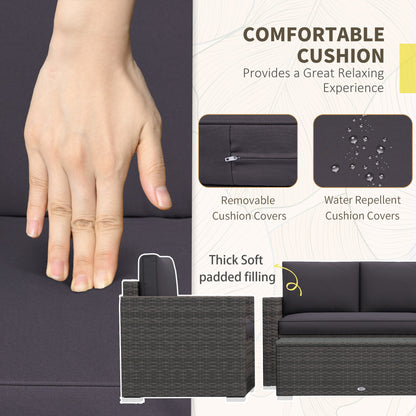 Ensemble de meubles de patio rotin 4 pièces avec coussins