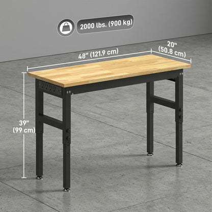 Établi réglable robuste 152 cm — capacité 907 kg