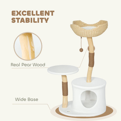 Arbre à chat 101 cm stabilisé avec griffoir sisal