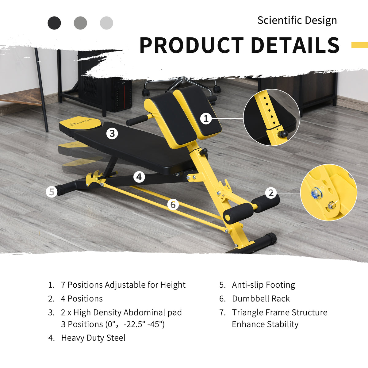 Banc de musculation multifonctionnel réglable