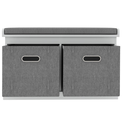 Banc de rangement pour chaussures avec coussin et tiroirs
