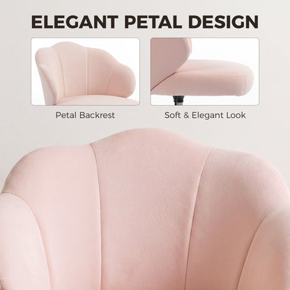 Chaise de bureau pivotante en velours pétale