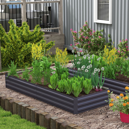 Bac de jardinage surélevé galvanisé 241 x 91 x 30 cm
