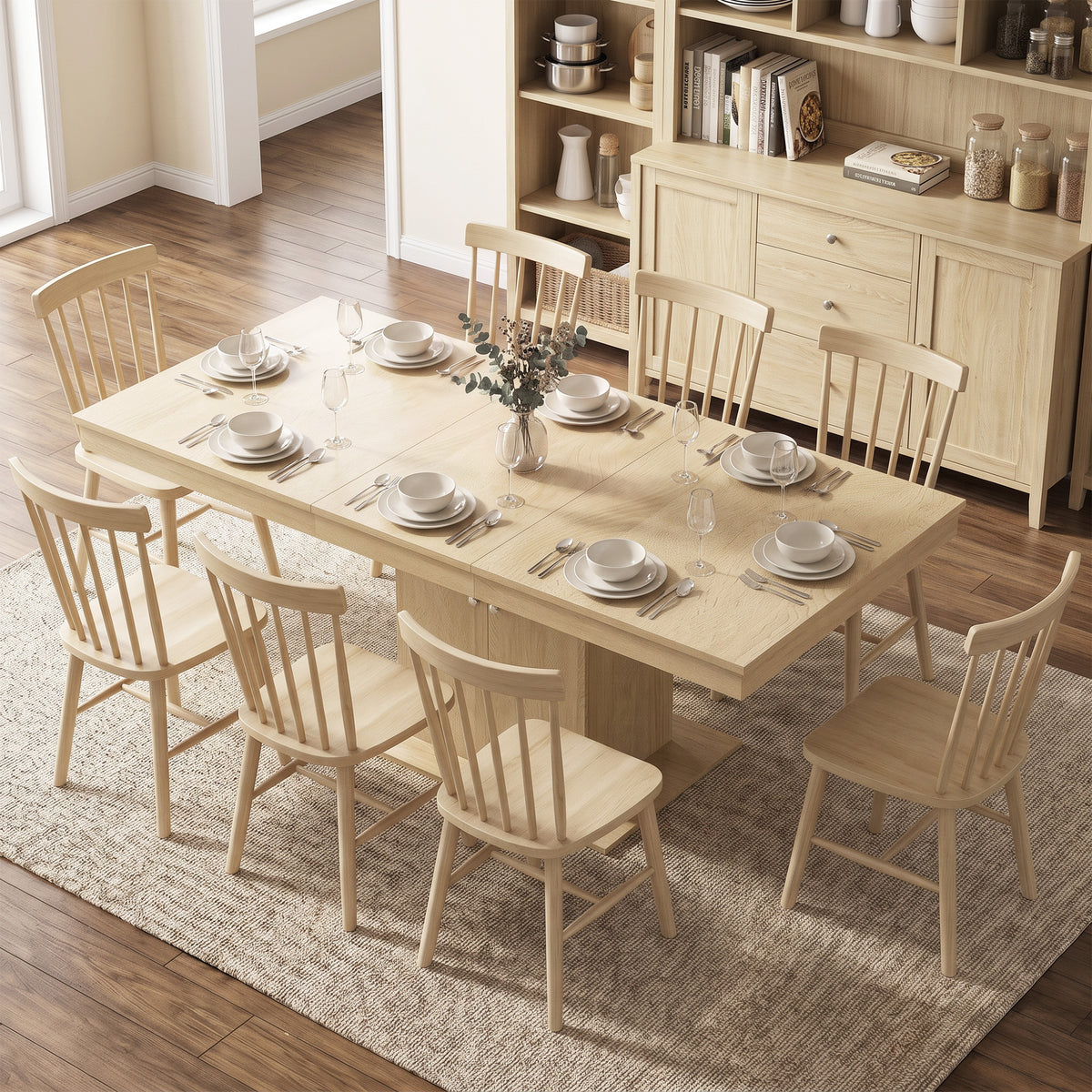 Table à manger extensible avec rangement