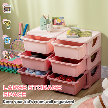 Organisateur jouets 3 niveaux 6 tiroirs plastique enfants