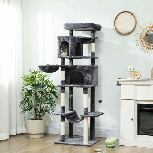 Arbre à chat multi-niveaux avec condos et griffoirs en sisal