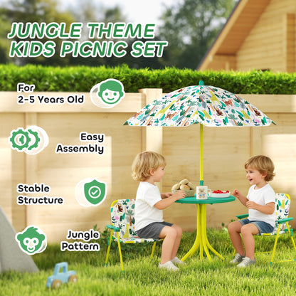Ensemble table de pique-nique et chaises pour enfants — Lot de 4