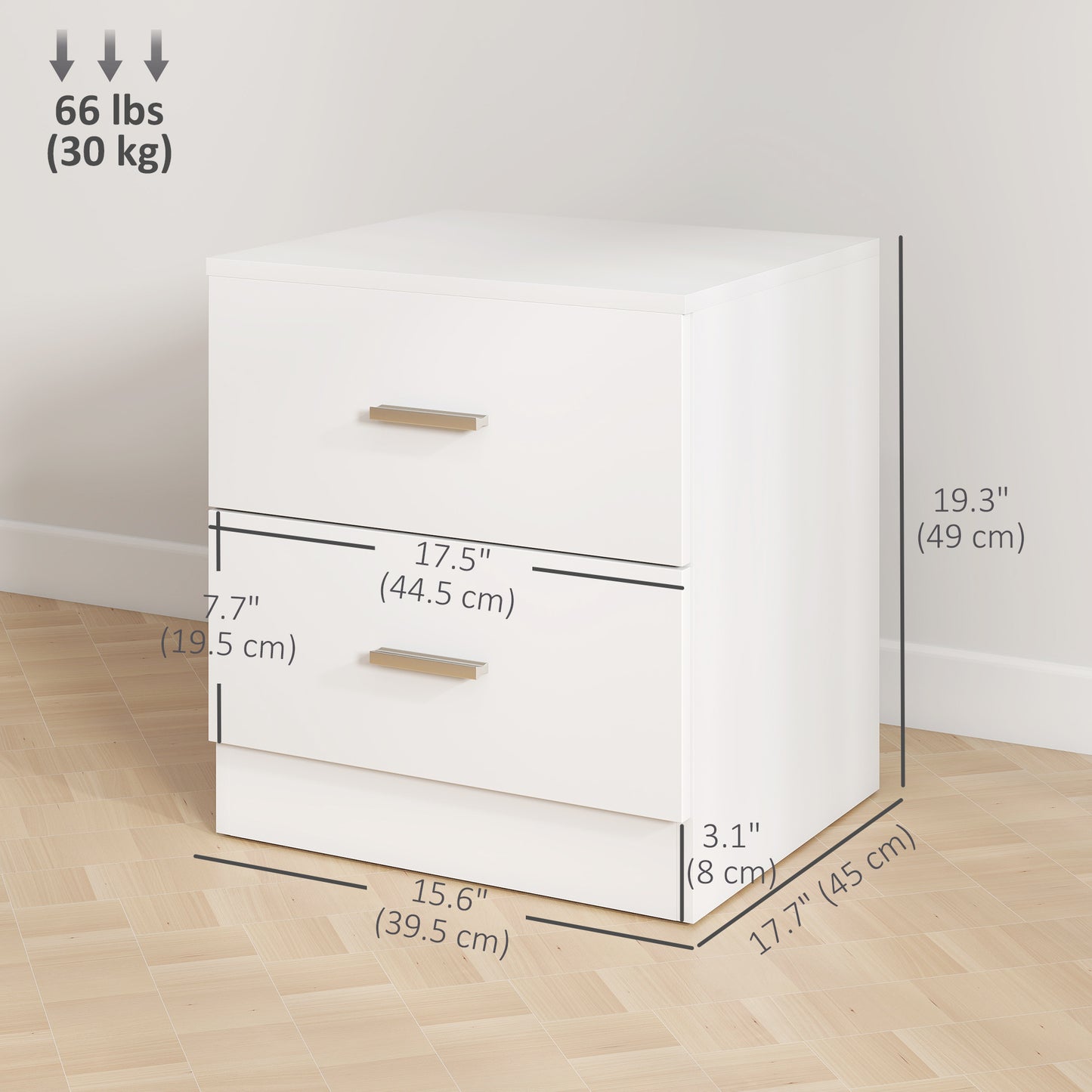 Table de chevet moderne 2 tiroirs