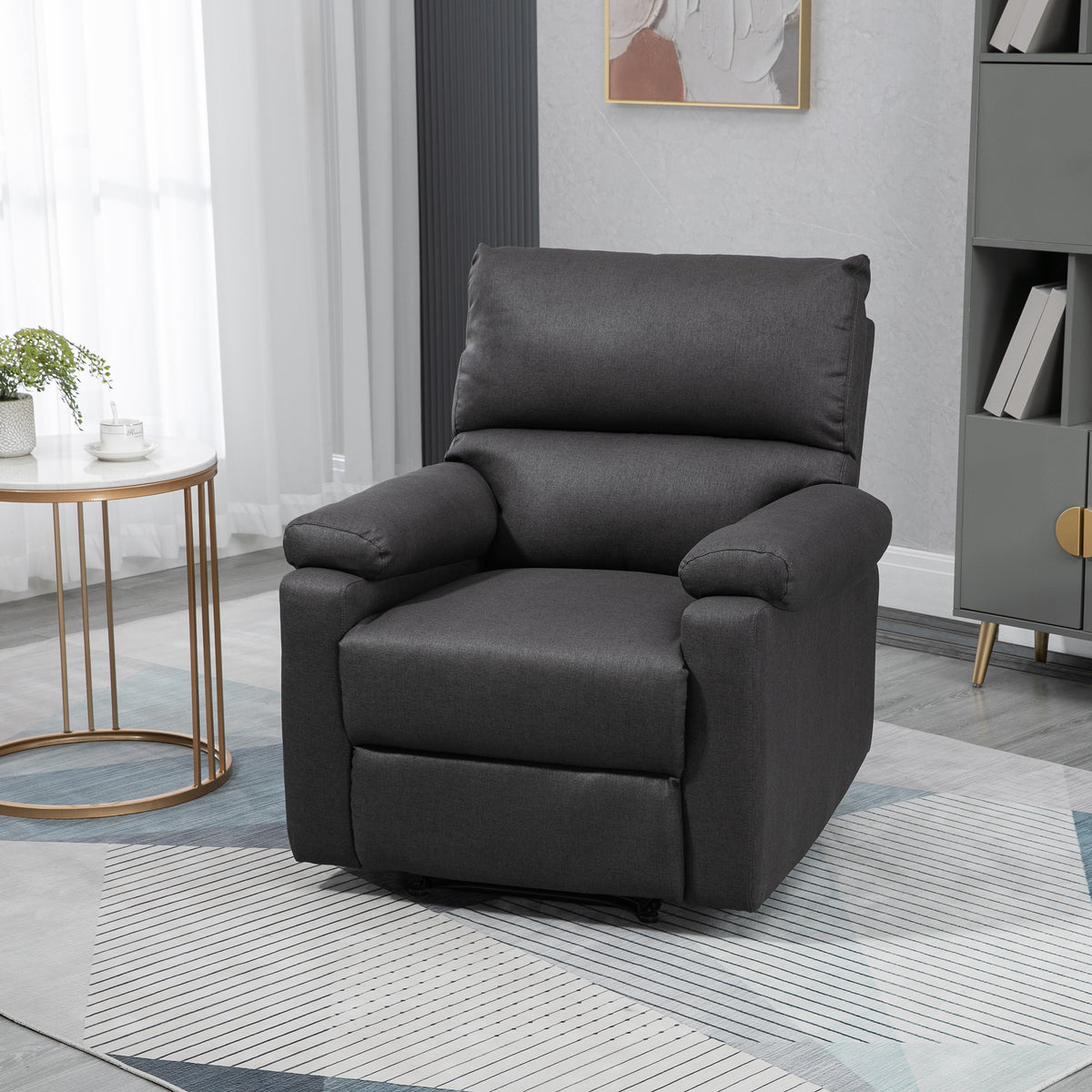 Fauteuil inclinable manuel avec repose-pieds en lin
