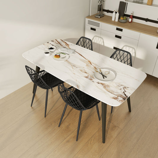 Ensemble 4 Chaises Salle à Manger Dossier Creux