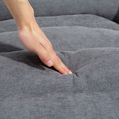 Fauteuil d'appoint velours avec repose-pieds intégré