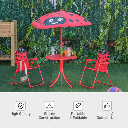Ensemble table et chaises enfant avec parasol — Coccinelle