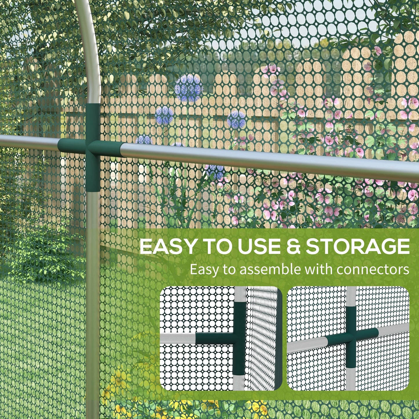 Cage de protection pour cultures avec porte zippée 122 x 244 cm