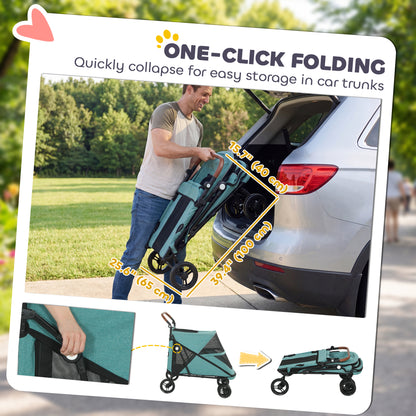 Poussette pour chien pliable avec suspension