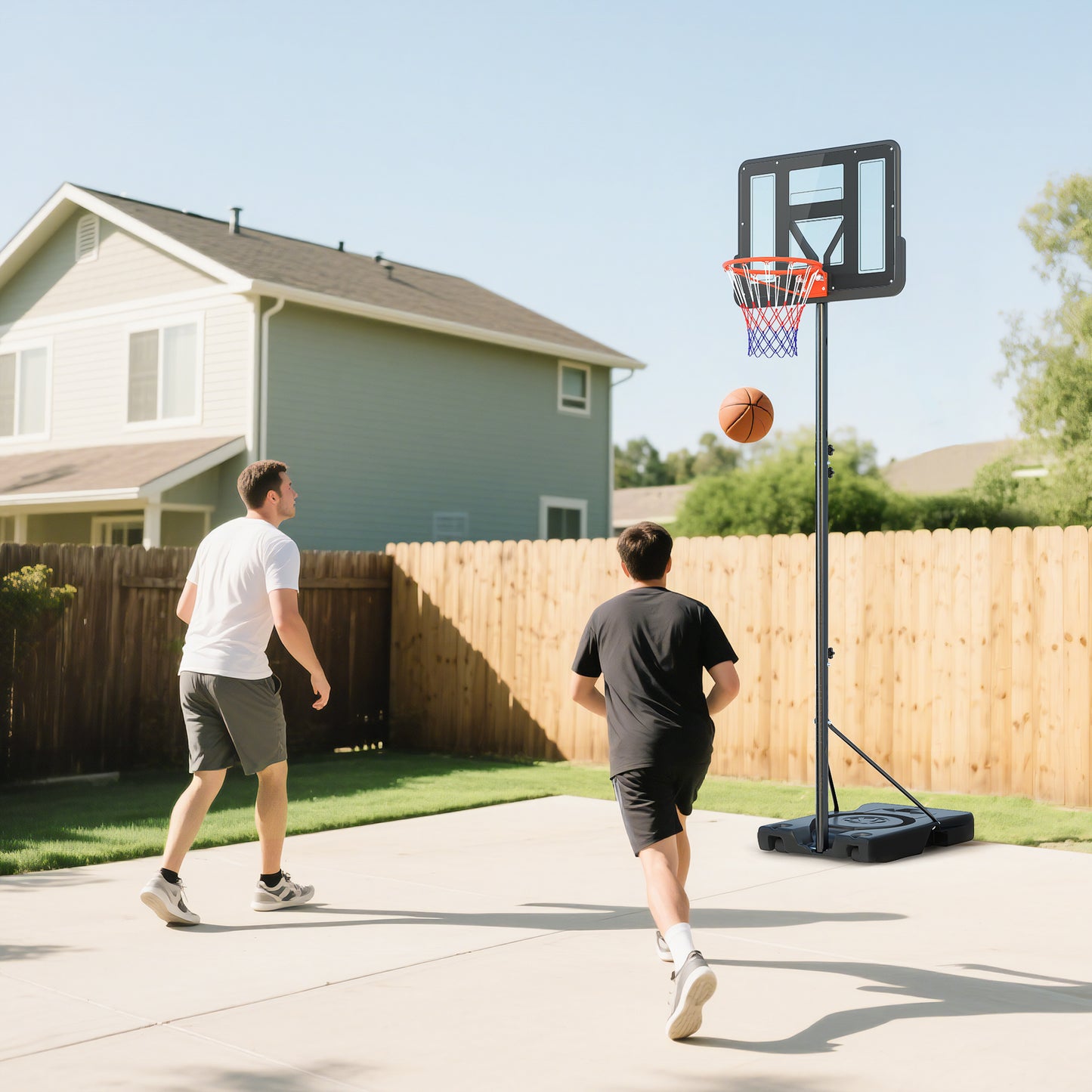 Panier de basketball portatif réglable avec roulettes — 43 po