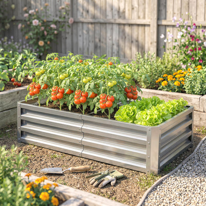 Jardinière surélevée galvanisée acier 120x60x30cm