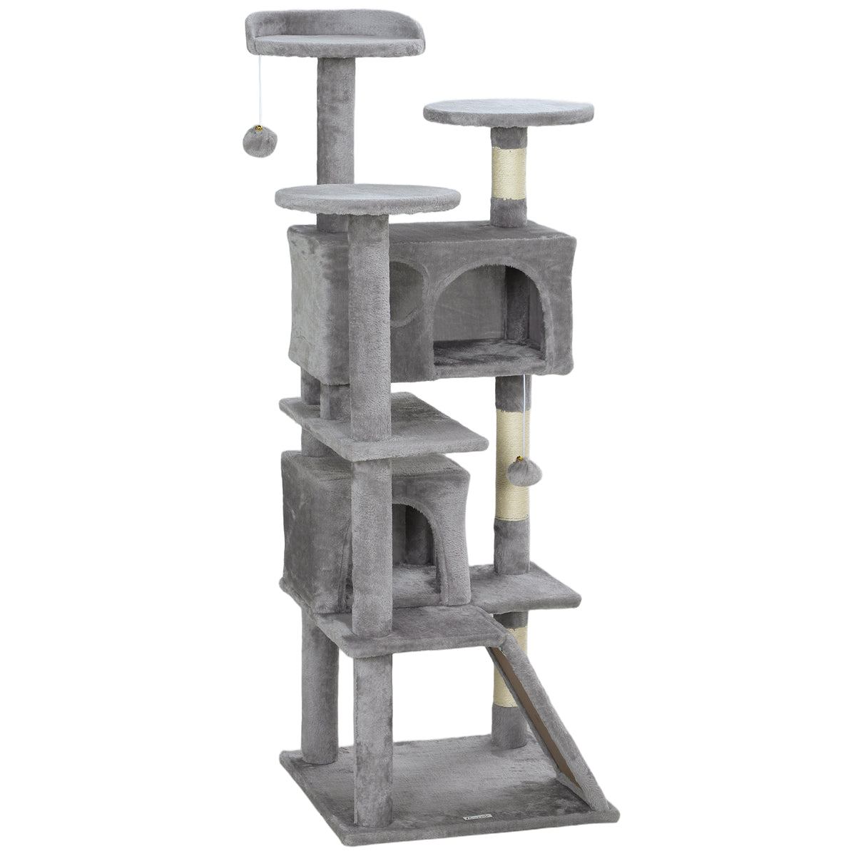 Arbre à chat multiétage avec griffoirs et condo 138 cm