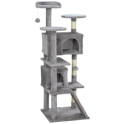 Arbre à chat multiétage avec griffoirs et condo 138 cm
