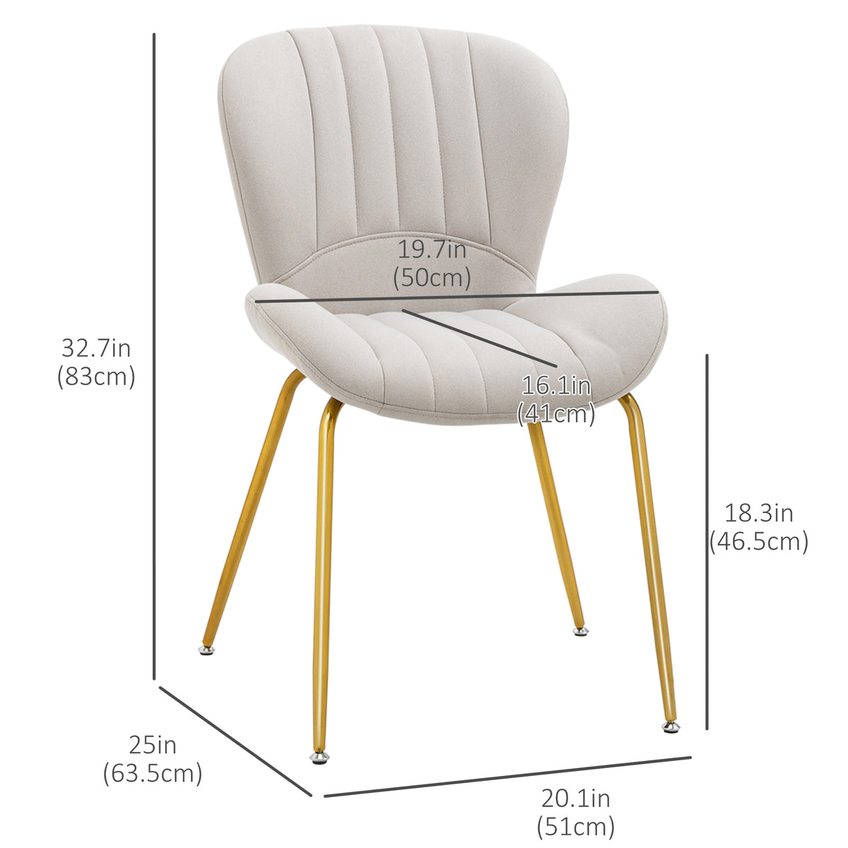 Chaises de salle à manger coquille lot de 2