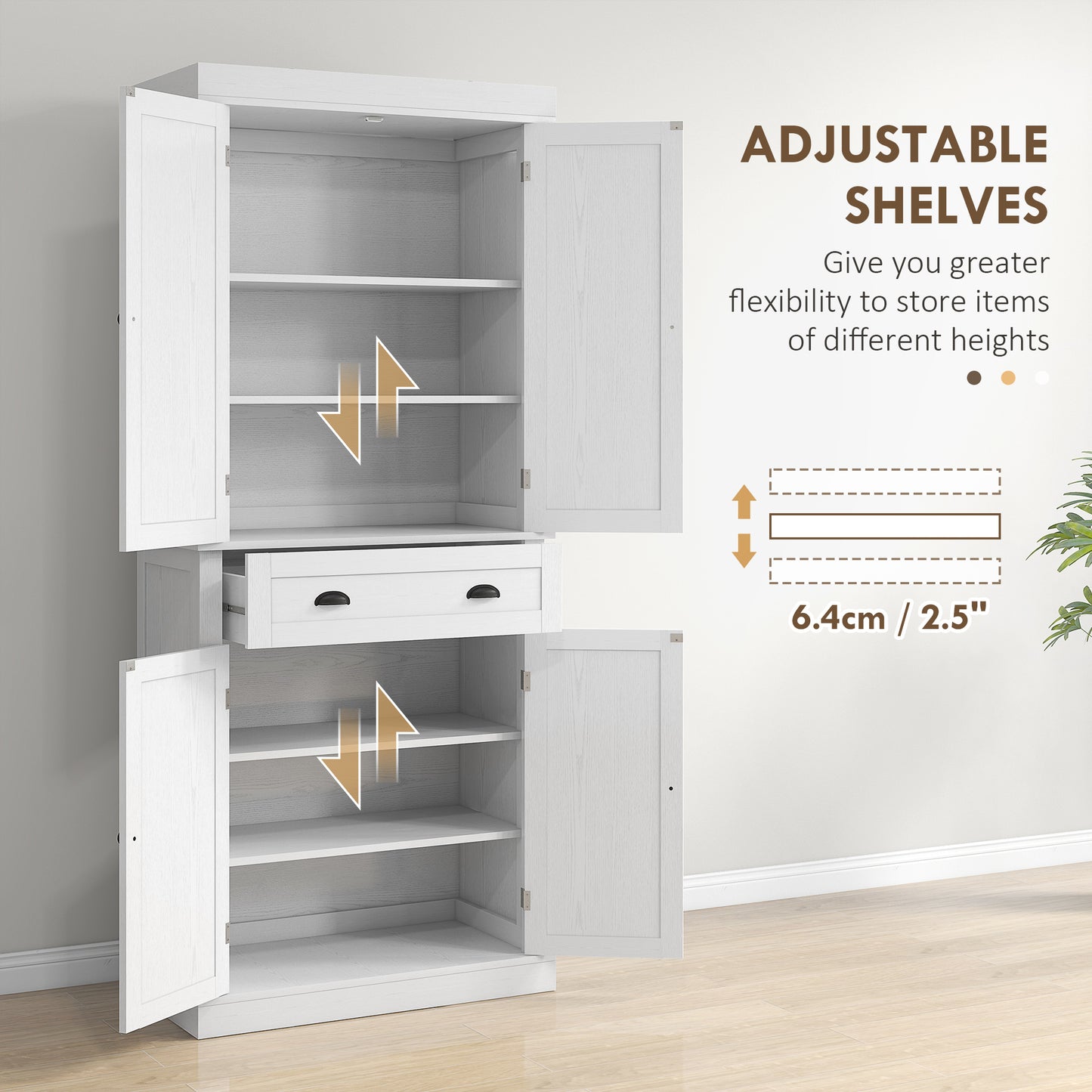Armoire-garde-manger haute 4 portes avec tiroir